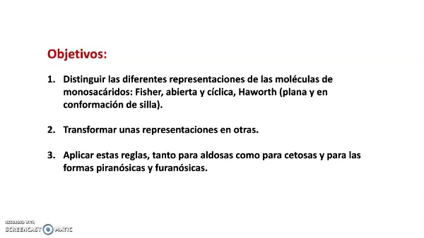 Monosacáridos: representaciones moleculares