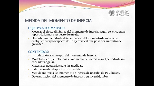 Medida del momento de inercia mediante un oscilador