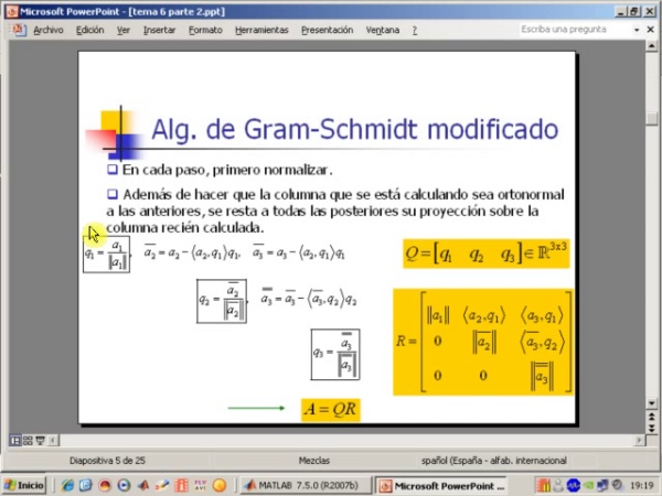 Tema 6. Aproximación mínimo-cuadrática. Factorización QR. Algoritmo de Gram-Schmidt (1)
