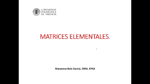 Matrices Elementales
