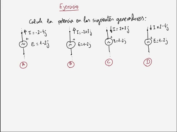 Teoría de Circuitos 1. Lección 6. 2-3 Ejercicio potencia en generadores