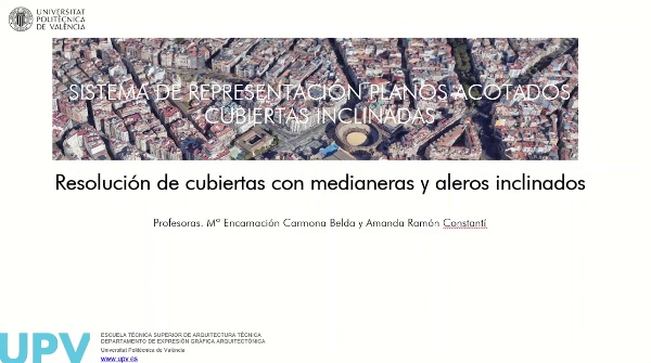 Resolucion de cubiertas inclinadas con medianeras y aleros inclinados