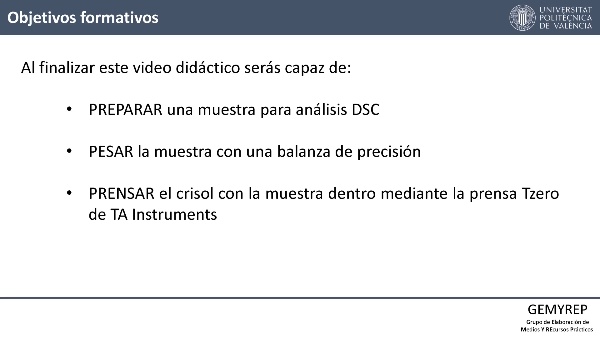 PREPARACI�N DE CRISOLES PARA DSC CON LA PRENSA TZERO DE TA INSTRUMENTS