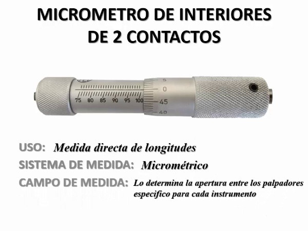 Micrómetro de interiores de dos contactos