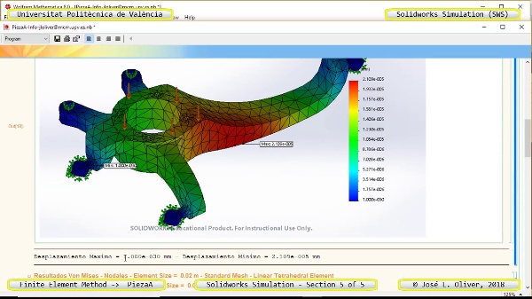 Análisis Estático Pieza Automóvil con Solidworks Simulation v17 - 5 de 5