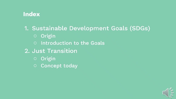 Sustainable Development Goals & Just Transition