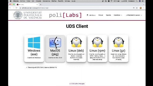 POLILABS USUARIOS - 5 - Instalación del Cliente UDS en un dispositivo MacOs con Microsoft RD