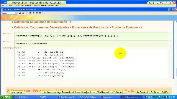 Solución Cinemática Simbólica a_c_0658 con Mathematica -A- 03 de 10