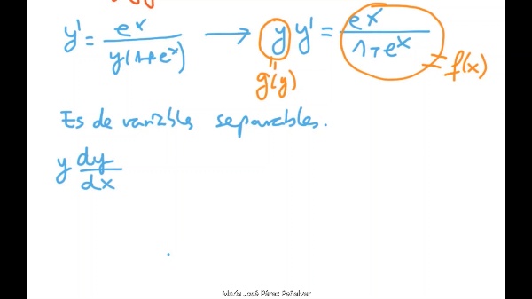 Ejercicio de ecuación deferencial de variables separables con condición inicial