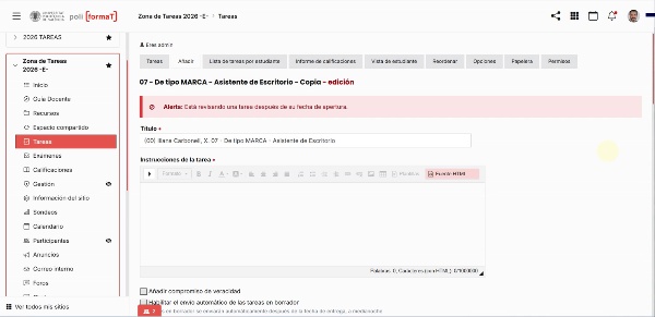 2026 Creaci�n tarea tipo MARCA