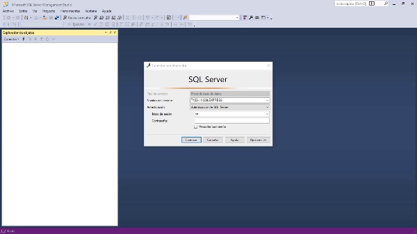 Acceso con privilegios en Microsoft SQL Server Management Studio