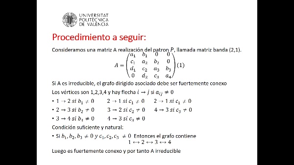 Estudio de la diagonalizabilidad en una matriz banda (2,1) de orden 4
