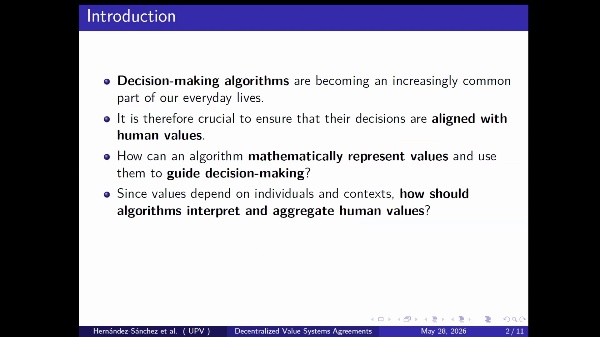 Decentralized Value Systems Agreements