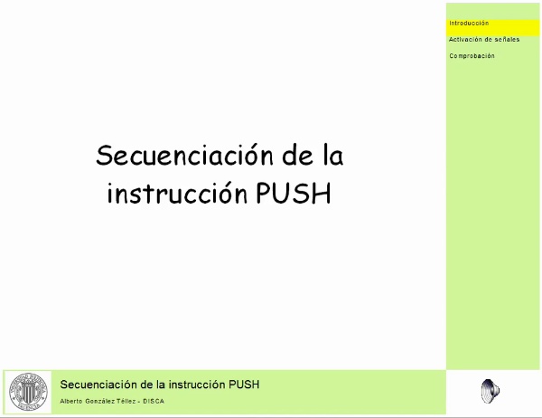 Secuenciación de la instrucción PUSH