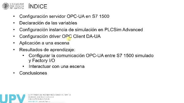 Comunicaci�n OPC-UA entre S7 1500 simulado y Factory I/O
