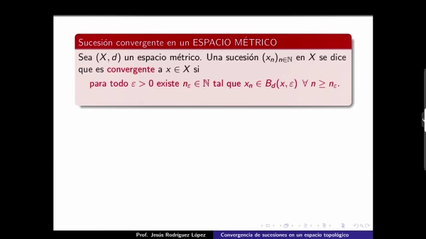 Convergencia de sucesiones en espacios topolgicos