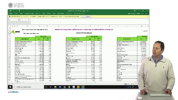 Ejercicio trfico aeropuertos espaoles 1c. Ficheros aviacin civil y AENA