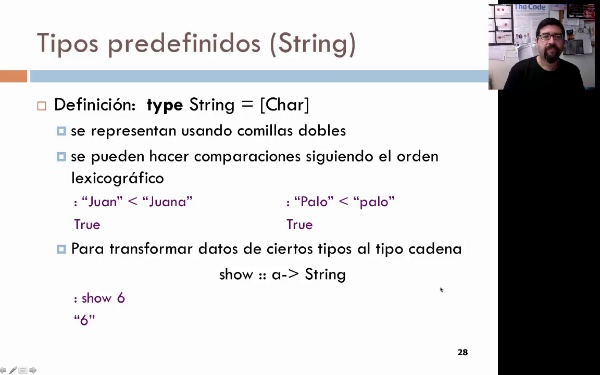 Tema 3. Programación funcional: el tipo predefinido String