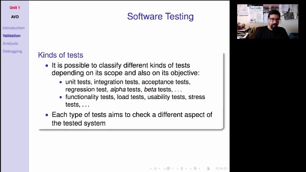AVD. Unit 1. Software testing