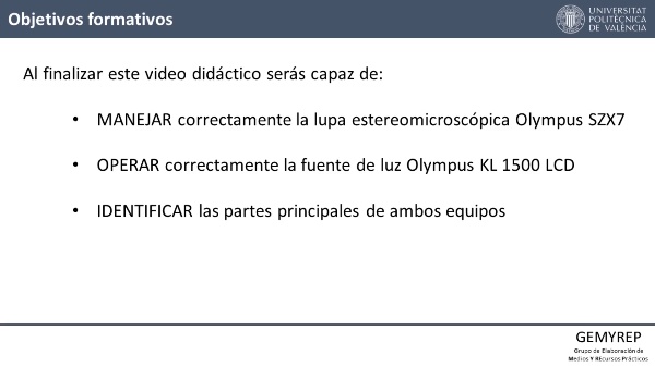 USO DE LA LUPA ESTEREOMICROSC�PICA OLYMPUS SZX7