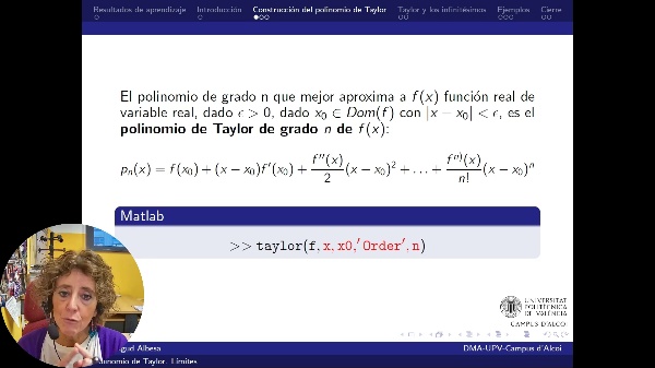 Polinomio de Taylor. Aplicación al cálculo de límites