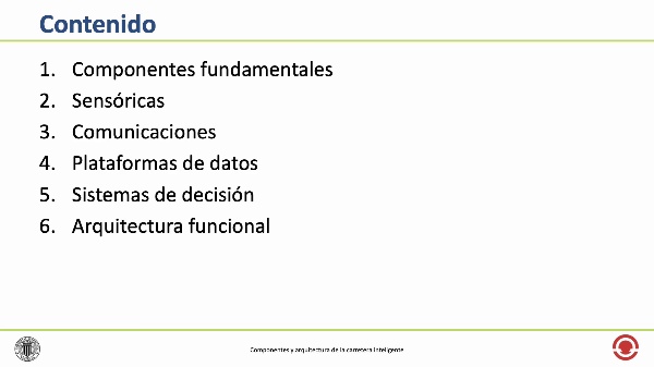 Componentes y arquitectura de la carretera inteligente