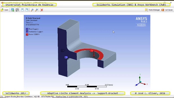 Mallado Adaptativo Pieza Mecánica con Solidworks Simulation v17 y Ansys Workbench v18