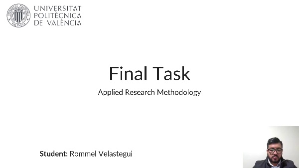 Task Applied research methodology Rommel Velastegui