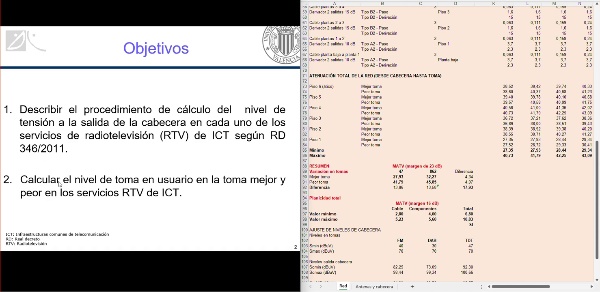 C�lculos RTV. Nivel de salida en cabecera en red RTV. ICT.