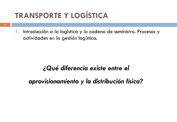 Introducci�n a la log�stica y cadena de suministro