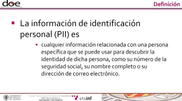 PII: Información de identificación personal