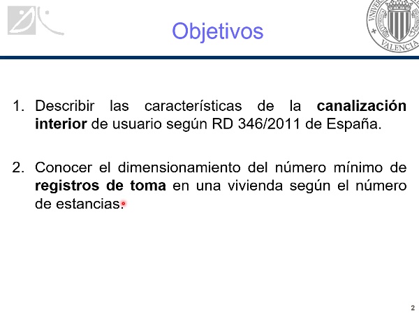 Canalizaci�n interior de usuario y registros de toma en ICT