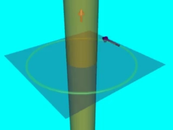 AmpereHG_3: Campo magnético sobre la circunferencia exterior mostrada en la animación AmpereHG_2