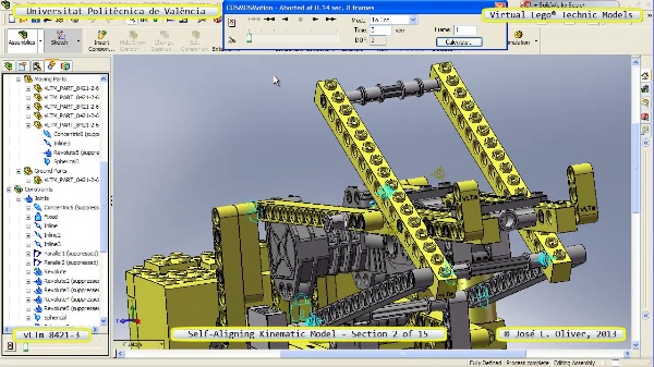 Simulación Cinemática Lego Technic 8421-3 con Cosmos Motion ¿ 02 de 15 - no audio