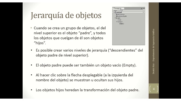 Unity: Jerarqua de objetos