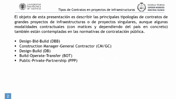 Tipos de contratos en proyectos de infraestructuras