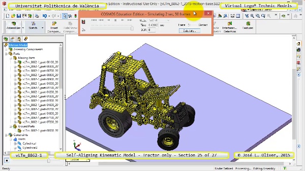 Simulación Dinámica Lego Technic 8862-1 - Tractor - sobre Base - 25 de 27