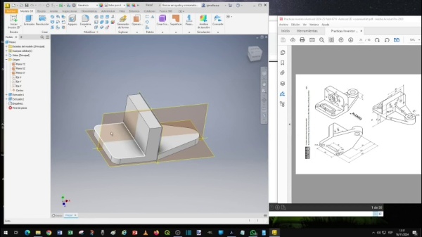 representaci�n normalizada piezas con Autocad 2D 3D modelado con Inventor