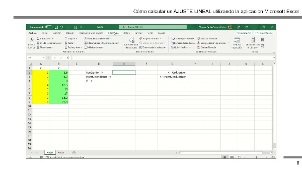 Cómo calcular un AJUSTE LINEAL utilizando la aplicación Microsoft Excel