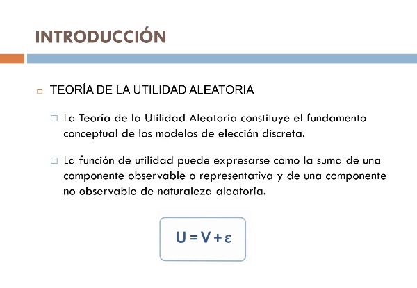 Especificaciones del Modelo de Elecci�n Discreta