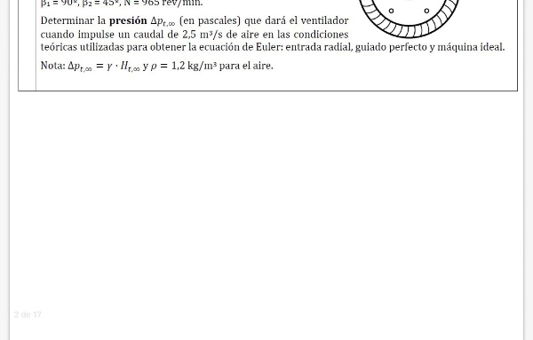 [Ejercicio] Funcionamiento de un ventilador tipo Sirocco