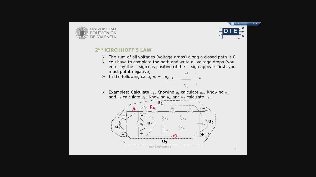 Applying the Second Kirchhoff Law in circuits (video derivado 1)