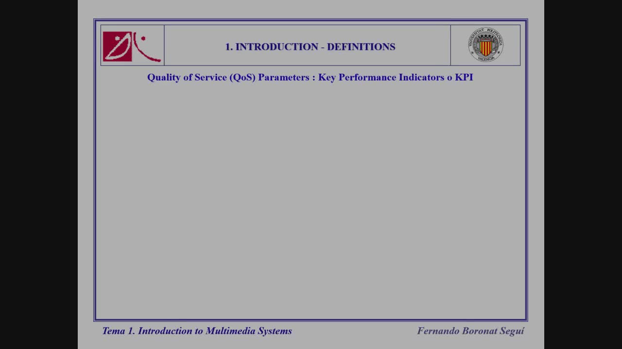 8. Parámetros de QoS: Key Performance Indicators o KPIs