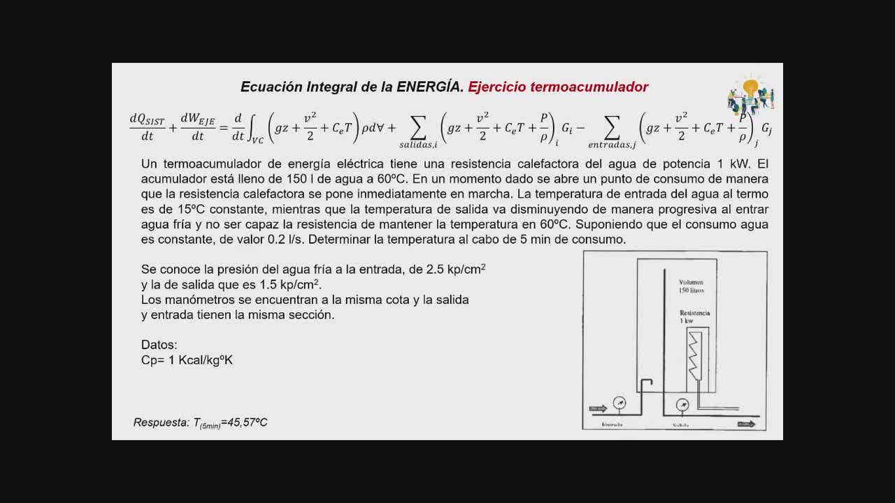 Introducci�n a la Ecuaci�n Integral de la Energ�a. Ejemplo resuelto termo (Parte I)