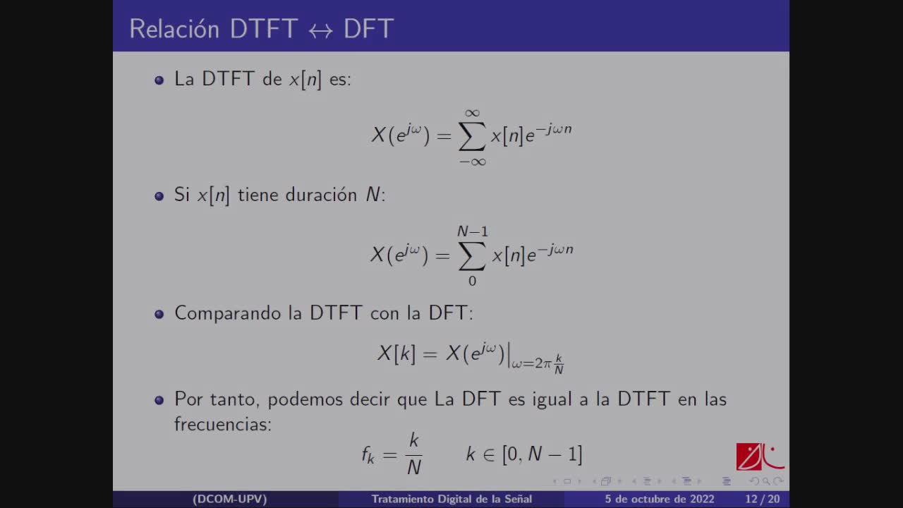 2.4. Comparación DTFT-DFT
