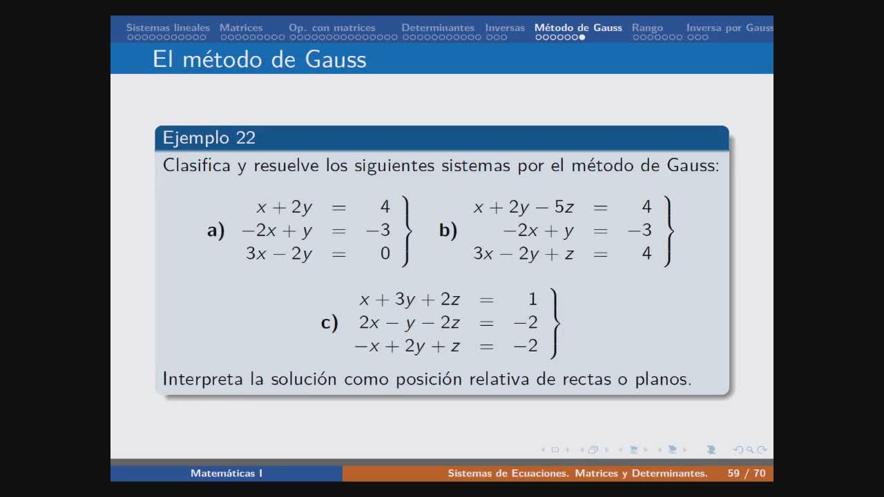 Ejercicio de sistemas de ecuaciones por Gauss 3