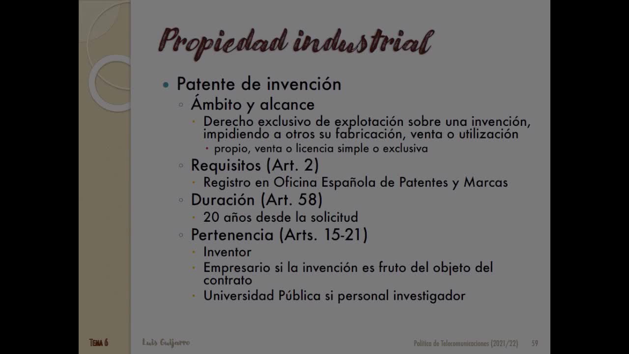 Propiedad industrial: patentes