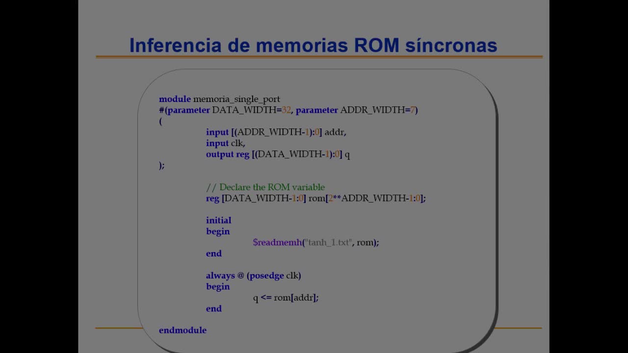 Memoria ROM en verilog